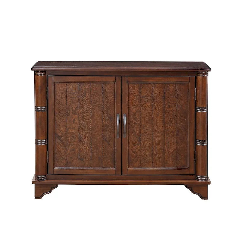 Meuble de rangement 2 portes 40 Pine, Buffet de salle à manger avec portes et étagère réglable, Commode d'entrée en bois, Placard