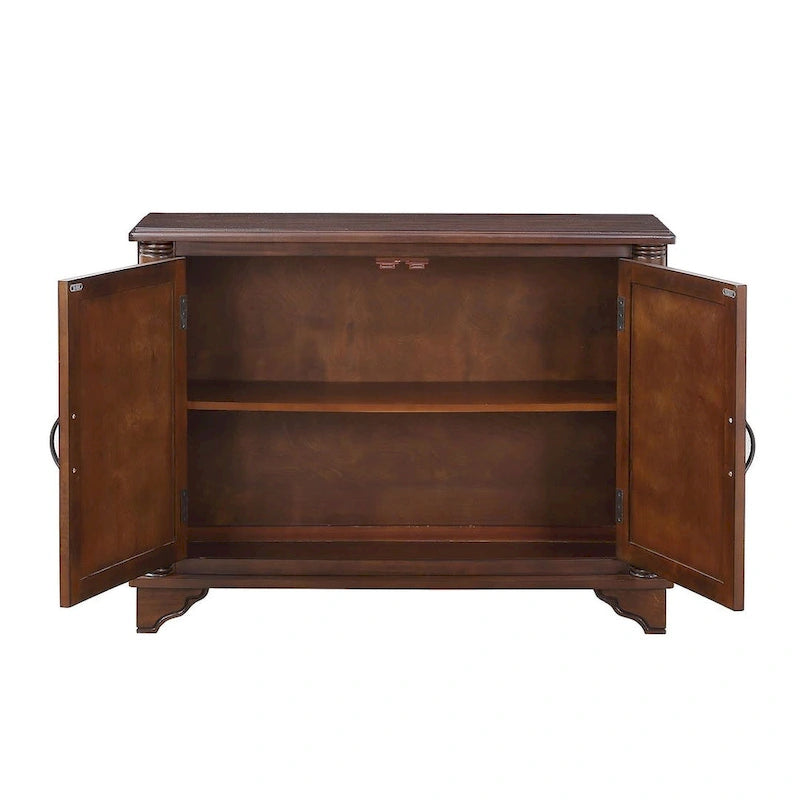 Meuble de rangement 2 portes 40 Pine, Buffet de salle à manger avec portes et étagère réglable, Commode d'entrée en bois, Placard