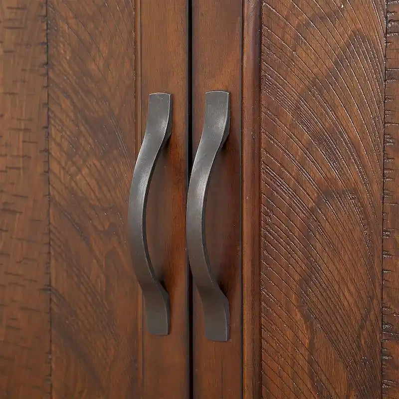 Meuble de rangement 2 portes 40 Pine, Buffet de salle à manger avec portes et étagère réglable, Commode d'entrée en bois, Placard