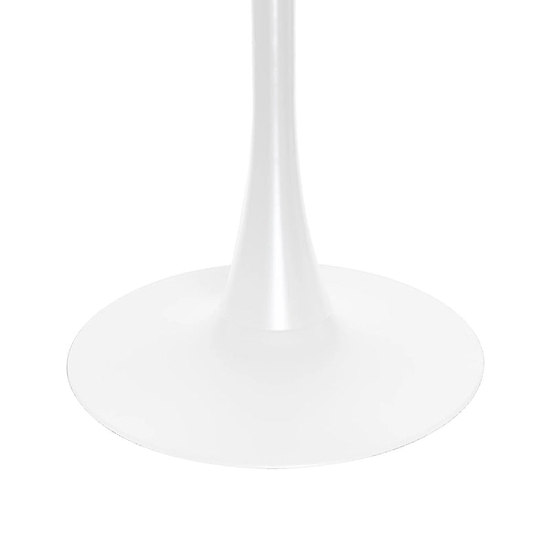 Table à manger ronde de 35 pouces Bristol, style milieu du siècle, plateau en bois et pied central en fer laqué pour cuisine et salle à manger