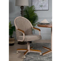 Chaise à roulettes pivotante et inclinable avec coussin pour salle à manger décontractée