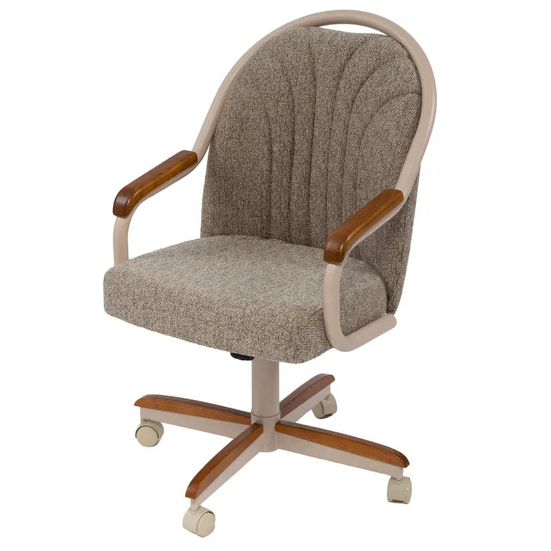 Chaise à roulettes pivotante et inclinable avec coussin pour salle à manger décontractée