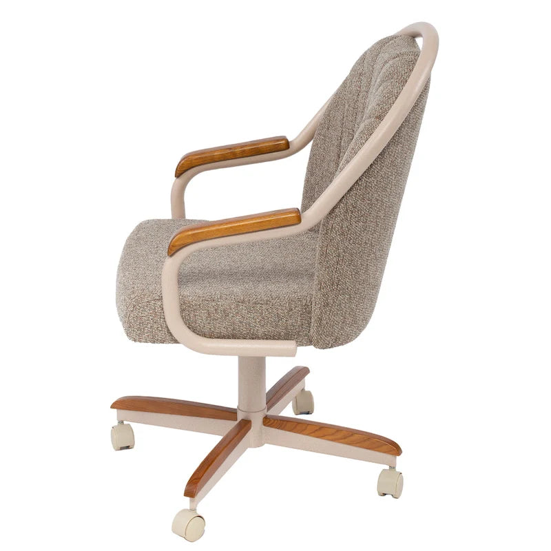 Chaise à roulettes pivotante et inclinable avec coussin pour salle à manger décontractée