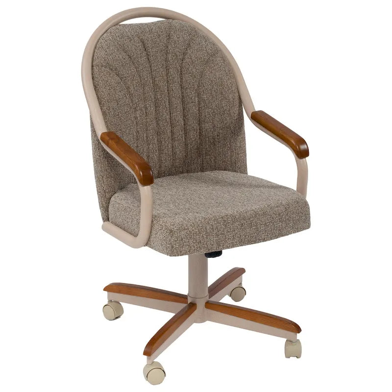 Chaise à roulettes pivotante et inclinable avec coussin pour salle à manger décontractée