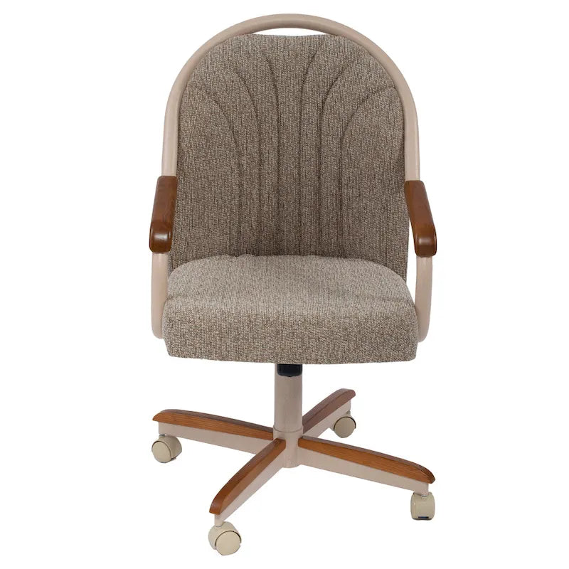 Chaise à roulettes pivotante et inclinable avec coussin pour salle à manger décontractée