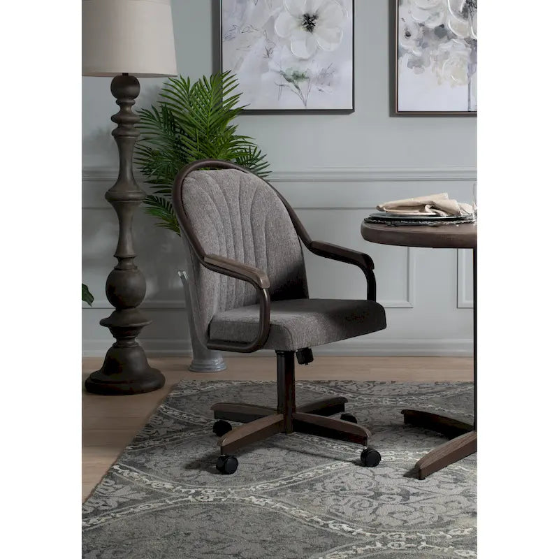 Chaise à roulettes pivotante et inclinable avec coussin pour salle à manger décontractée