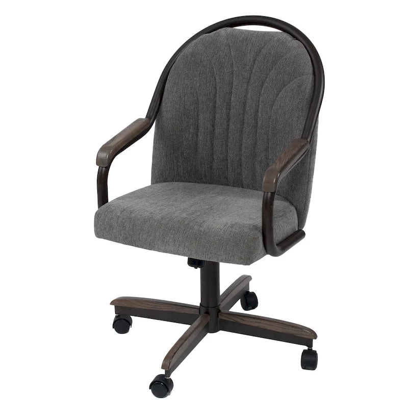 Chaise à roulettes pivotante et inclinable avec coussin pour salle à manger décontractée