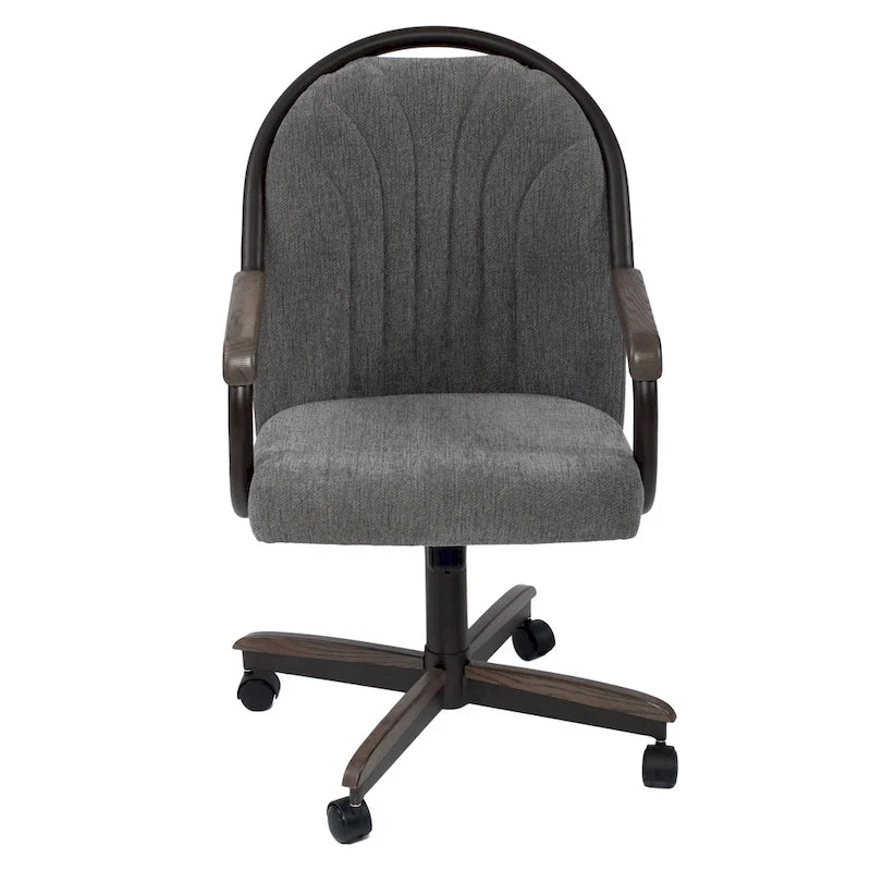 Chaise à roulettes pivotante et inclinable avec coussin pour salle à manger décontractée