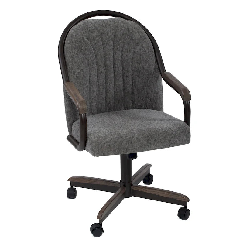 Chaise à roulettes pivotante et inclinable avec coussin pour salle à manger décontractée