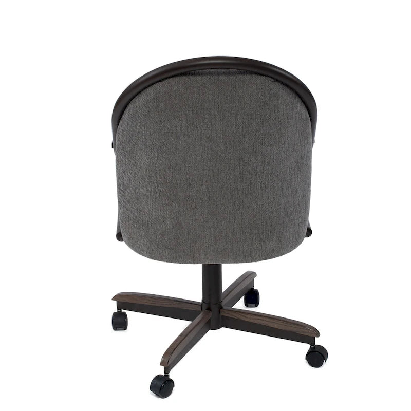 Chaise à roulettes pivotante et inclinable avec coussin pour salle à manger décontractée