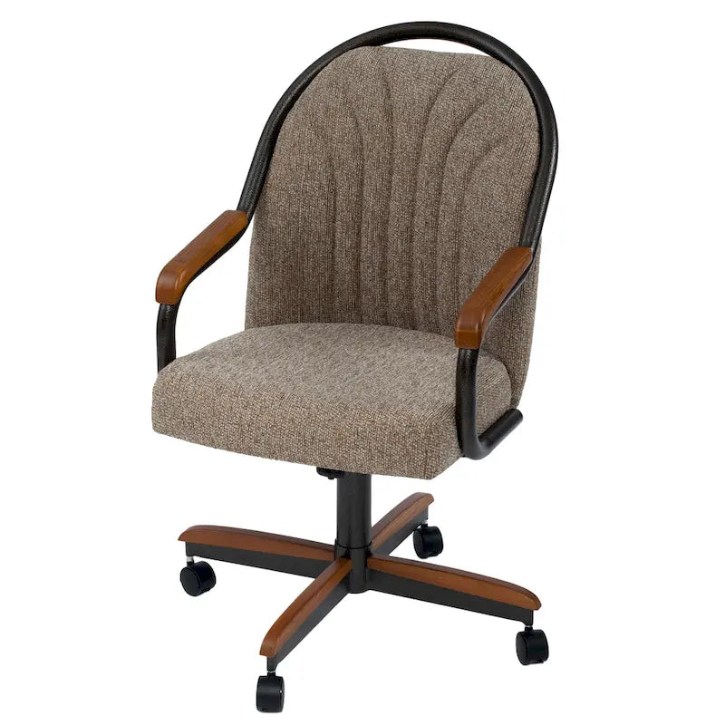 Chaise à roulettes pivotante et inclinable avec coussin pour salle à manger décontractée