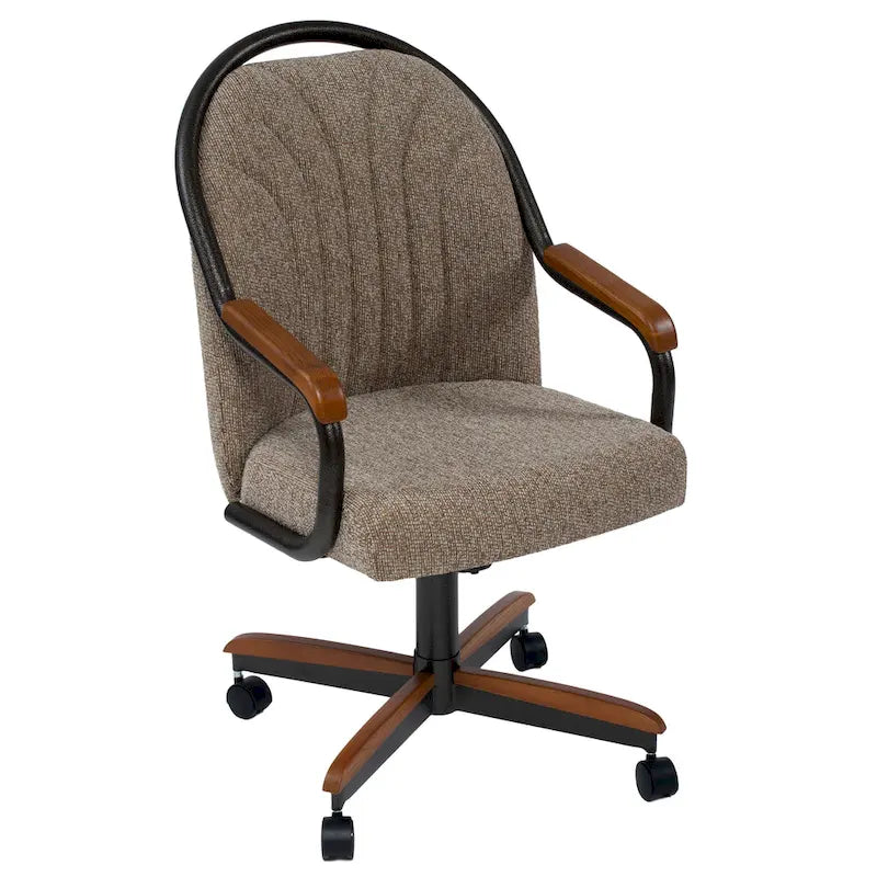 Chaise à roulettes pivotante et inclinable avec coussin pour salle à manger décontractée