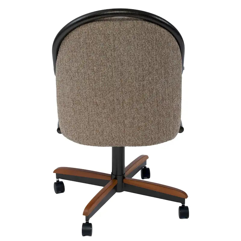 Chaise à roulettes pivotante et inclinable avec coussin pour salle à manger décontractée