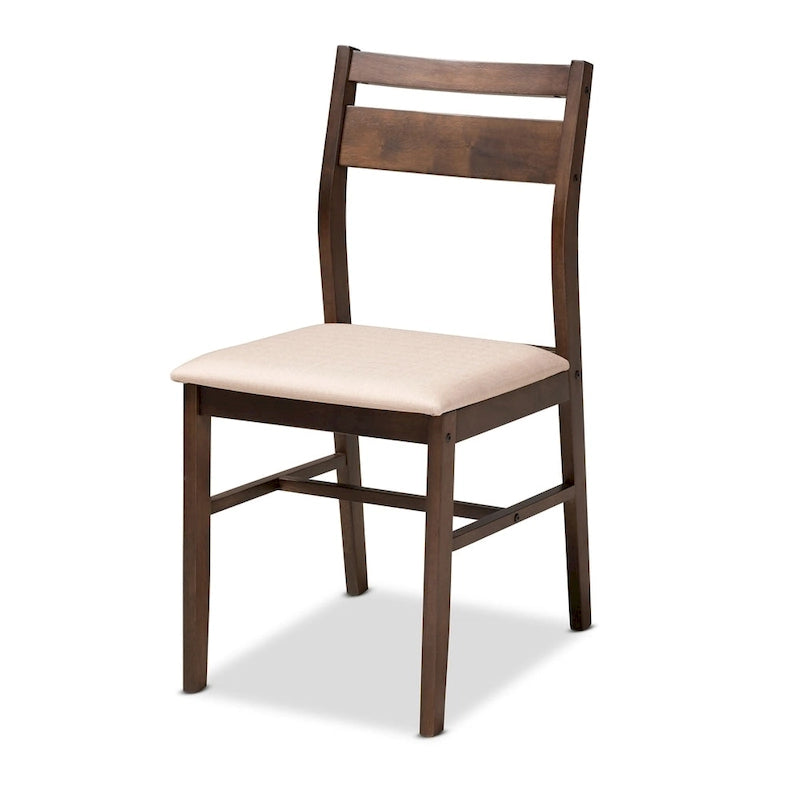 Ensemble de salle à manger 5 pièces en bois et tissu contemporain