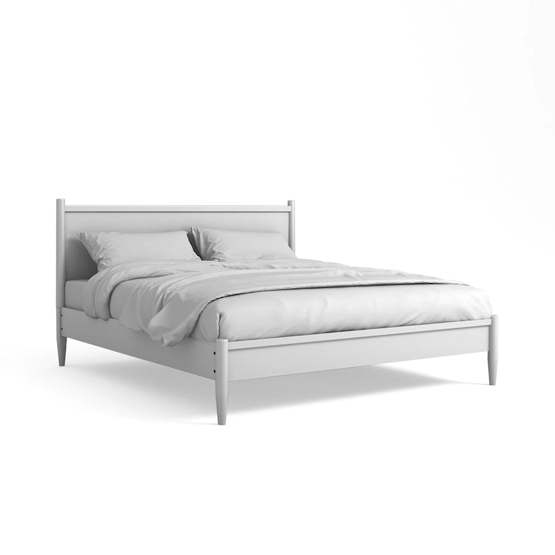 Lit plateforme Queen en bois de style Mid-century Modern
