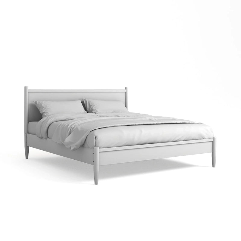 Lit plateforme Queen en bois de style Mid-century Modern