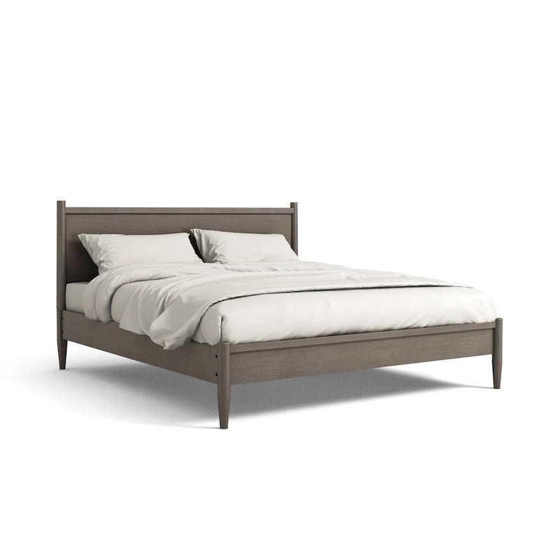 Lit plateforme Queen en bois de style Mid-century Modern