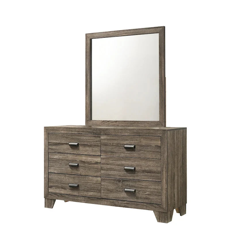 Ensemble de chambre à coucher 6 pièces Linette, marron
