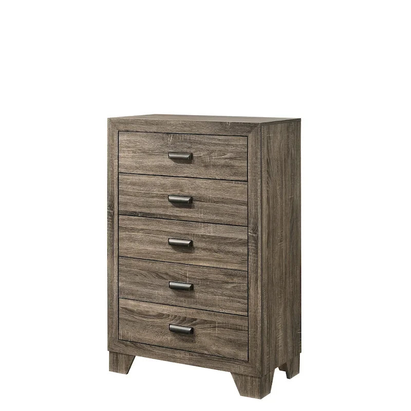 Ensemble de chambre à coucher 6 pièces Linette, marron