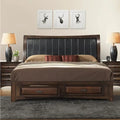  Broval Light Espresso Wood King-size Storage Platform Bed