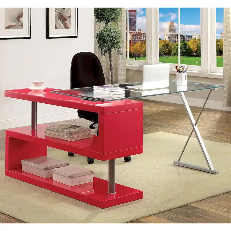 Marisa – Bureau d'ordinateur convertible contemporain en métal de 59 po par