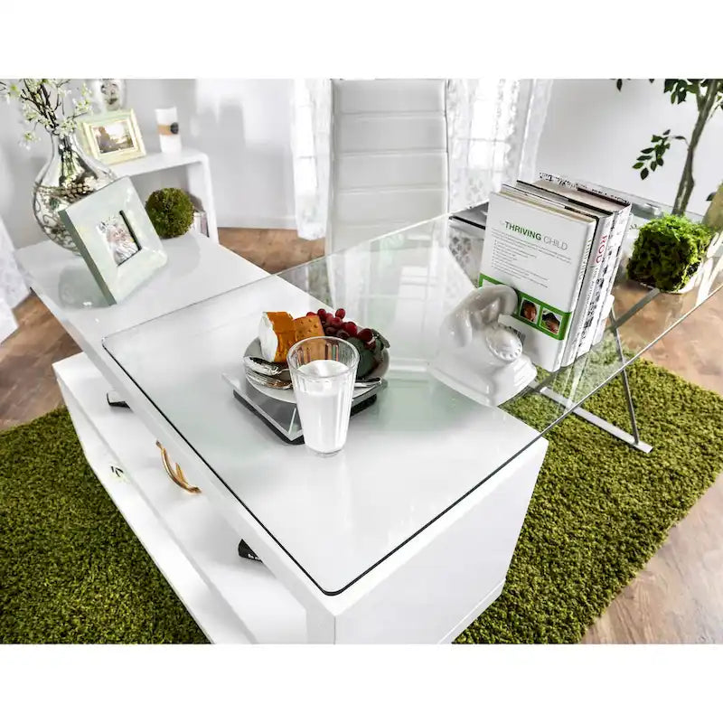 Marisa – Bureau d'ordinateur convertible contemporain en métal de 59 po par