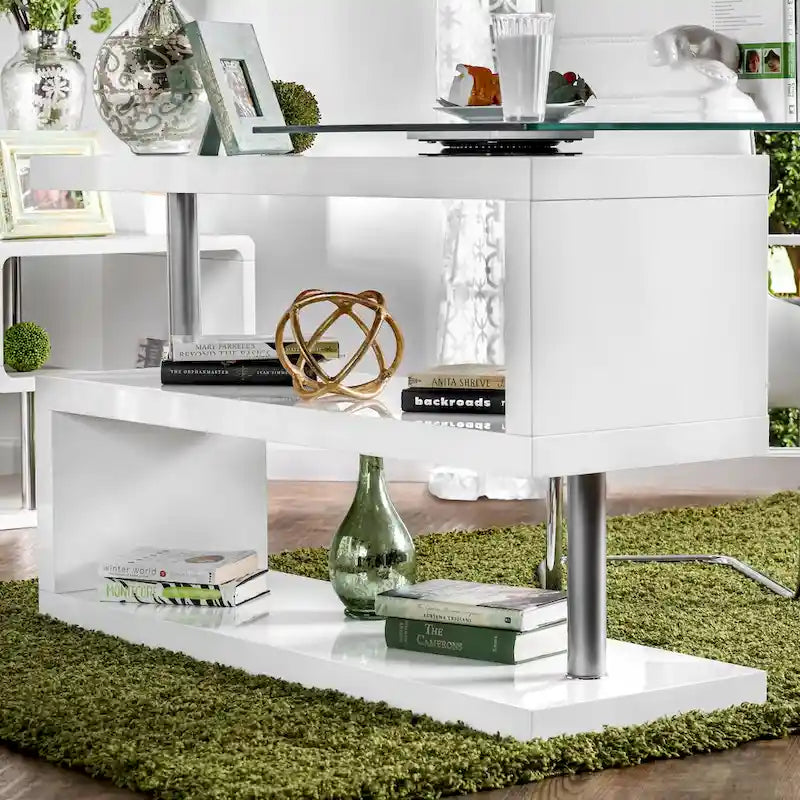 Marisa – Bureau d'ordinateur convertible contemporain en métal de 59 po par