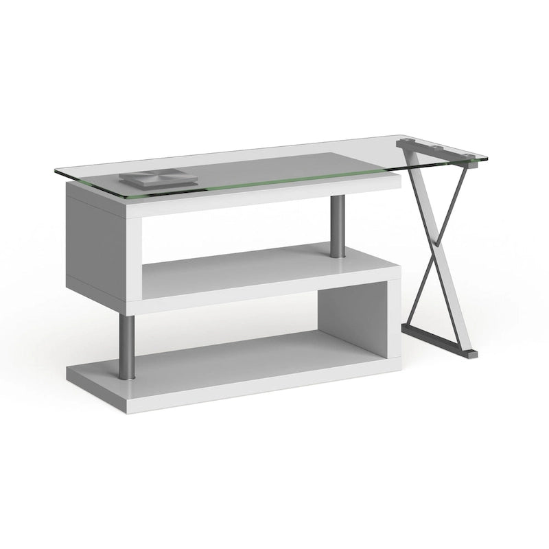 Marisa – Bureau d'ordinateur convertible contemporain en métal de 59 po par