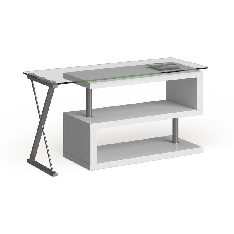 Marisa – Bureau d'ordinateur convertible contemporain en métal de 59 po par