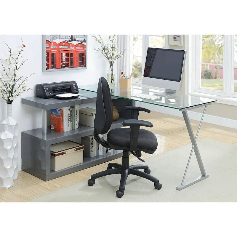 Marisa – Bureau d'ordinateur convertible contemporain en métal de 59 po par