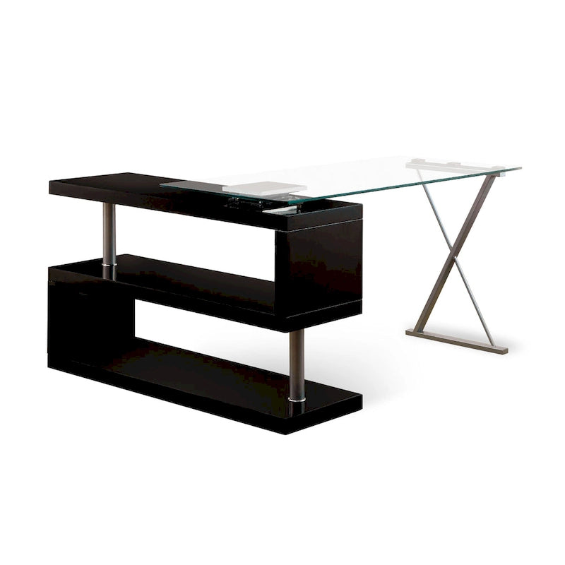 Marisa – Bureau d'ordinateur convertible contemporain en métal de 59 po par