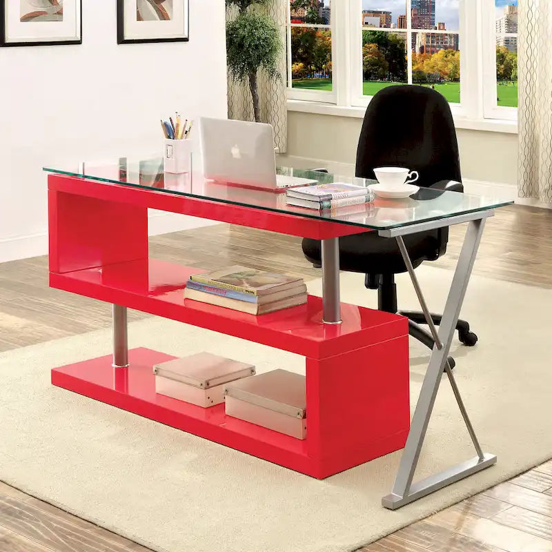 Marisa – Bureau d'ordinateur convertible contemporain en métal de 59 po par