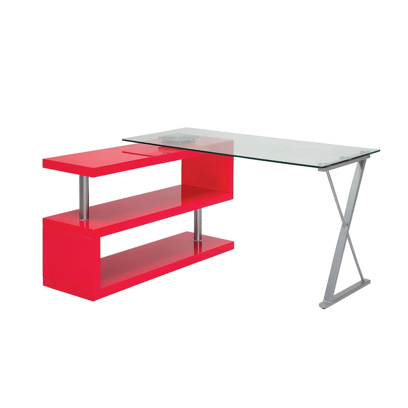 Marisa – Bureau d'ordinateur convertible contemporain en métal de 59 po par