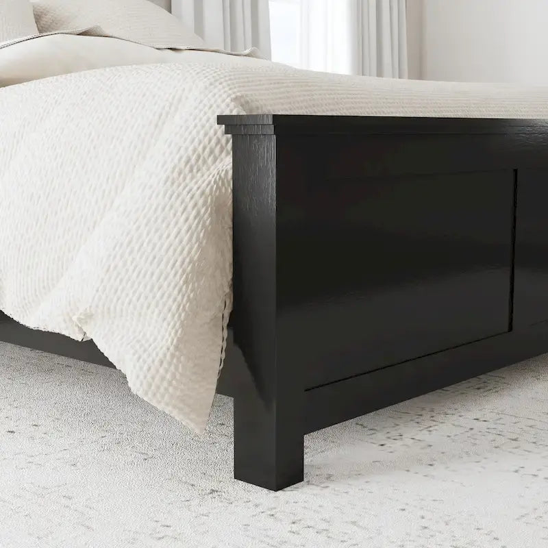 Ensemble 3 pièces de lit King et deux tables de nuit en bois noir Oak Park par
