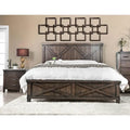 Epona Rustic Dark Walnut Wood 2-Piece Panel Bed and Nightstand Set by 