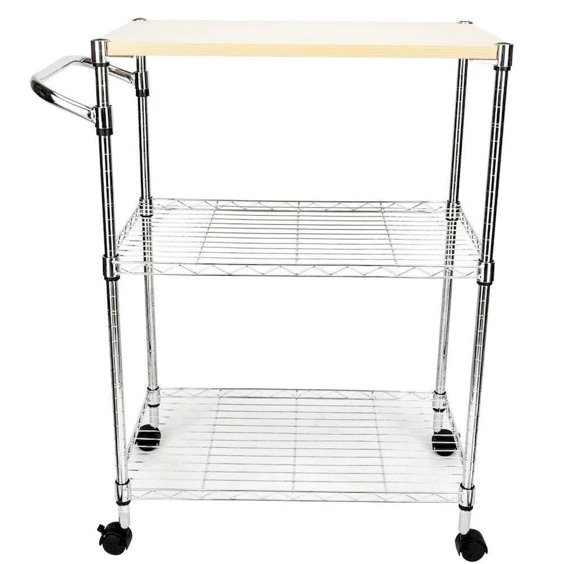 Chariot de cuisine roulant à 3 niveaux en acier – Desserte îlot de cuisine