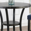  Biony 3-Piece 36 Round Espresso Bar Table with 2 Nail Head Barstools
