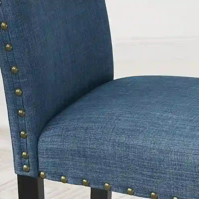 Table de bar expresso ronde 3 pièces Biony 36 avec 2 tabourets de bar cloutés