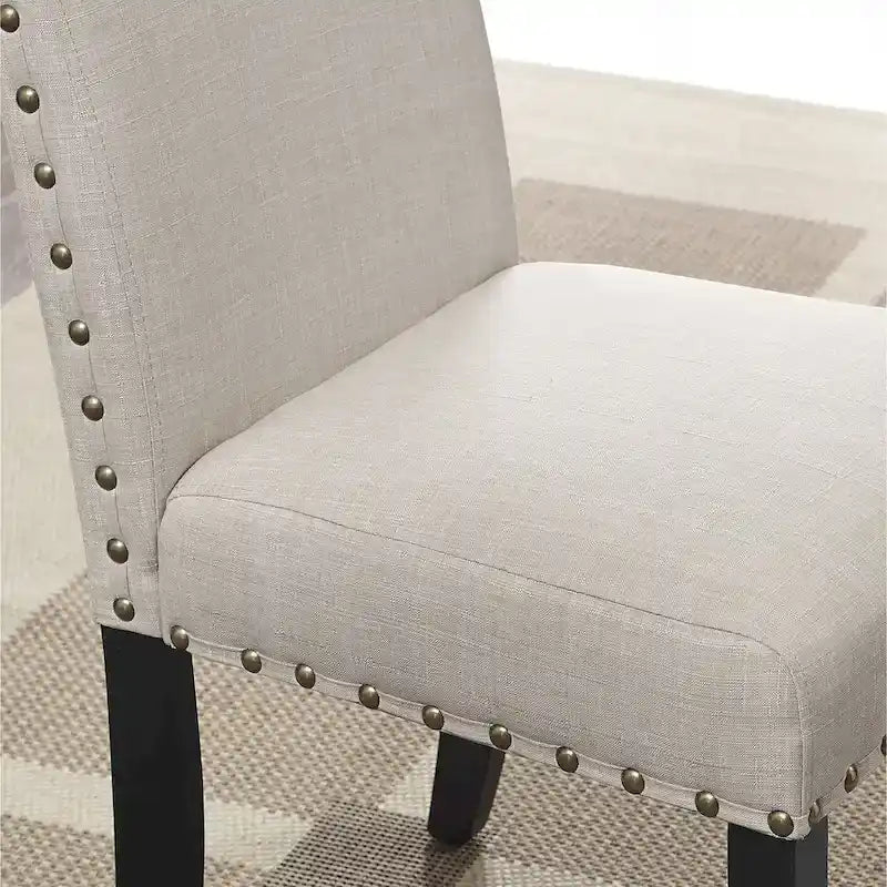 Table de bar expresso ronde 3 pièces Biony 36 avec 2 tabourets de bar cloutés
