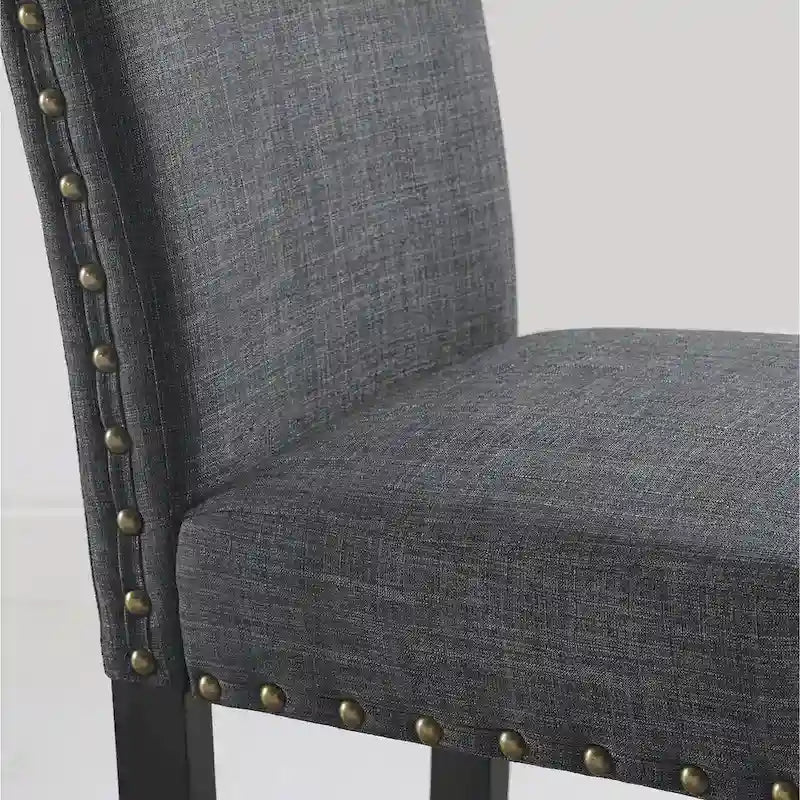 Table de bar expresso ronde 3 pièces Biony 36 avec 2 tabourets de bar cloutés