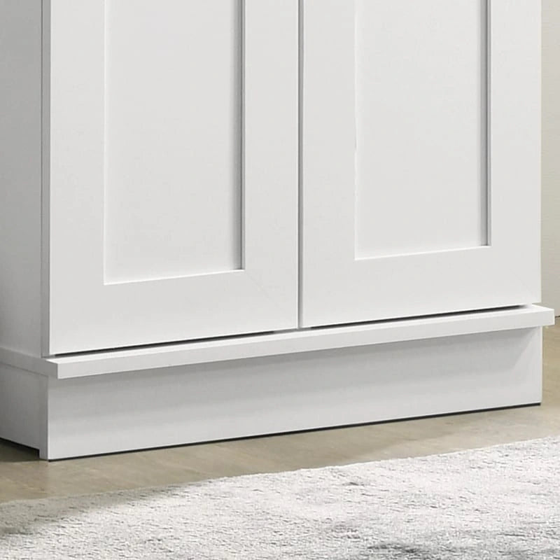 Meuble de rangement élégant Evelyn blanc avec panneau encadré