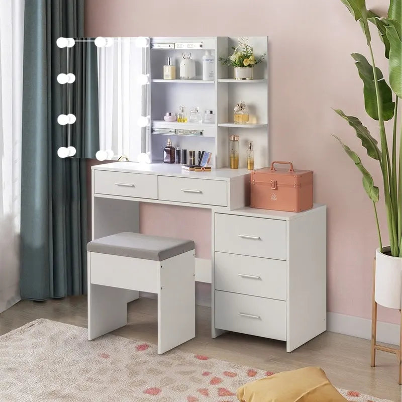 Table de maquillage avec lumières LED