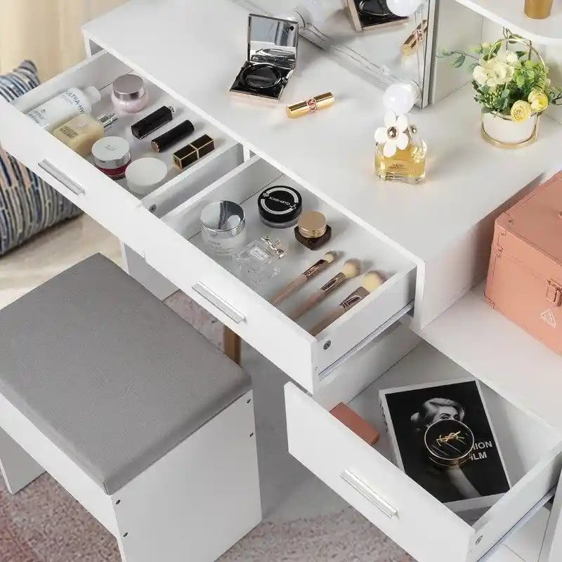 Table de maquillage avec lumières LED