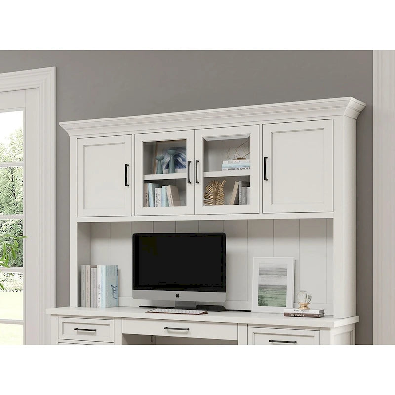 Vaisselier moderne en bois avec portes, vaisselier de rangement, rangement de bureau, entièrement assemblé, blanc