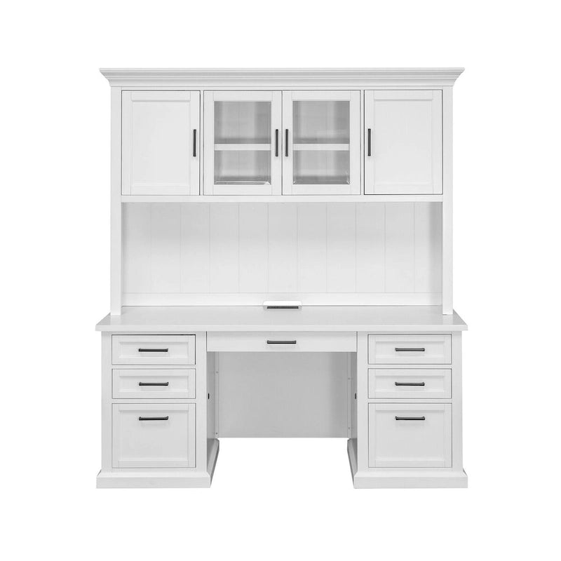 Vaisselier moderne en bois avec portes, vaisselier de rangement, rangement de bureau, entièrement assemblé, blanc