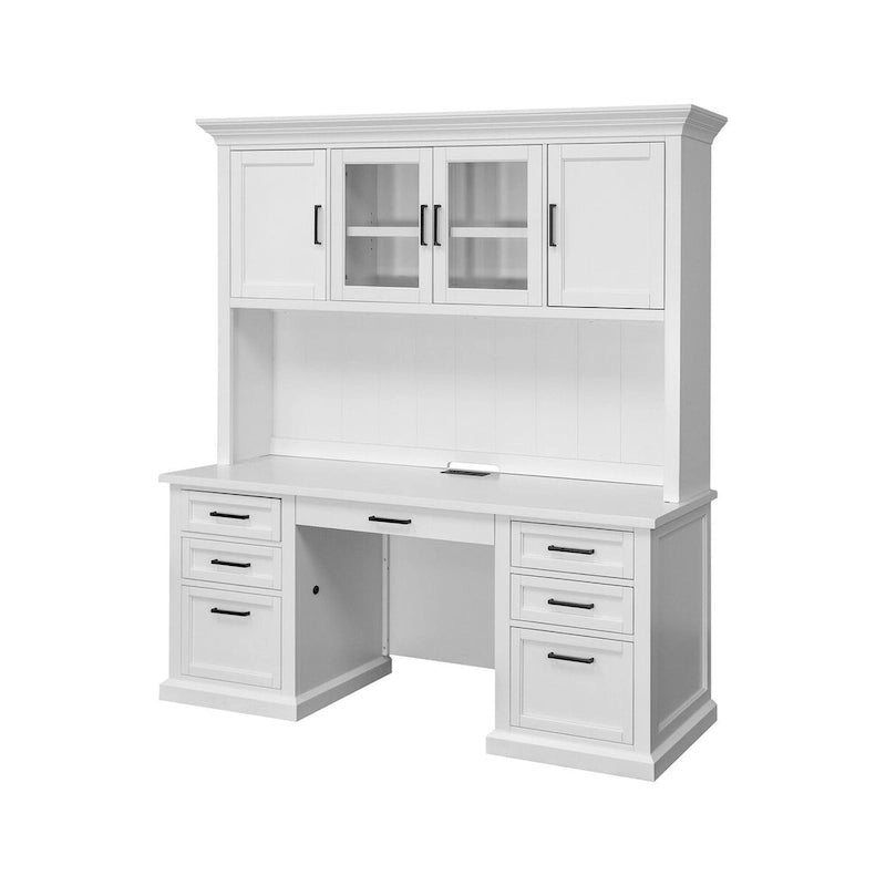 Vaisselier moderne en bois avec portes, vaisselier de rangement, rangement de bureau, entièrement assemblé, blanc