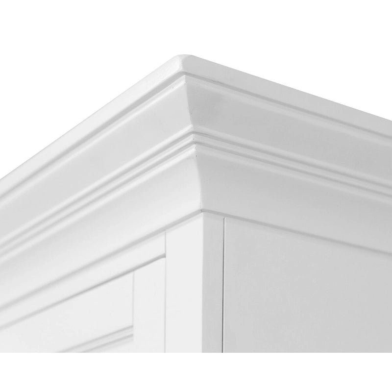 Vaisselier moderne en bois avec portes, vaisselier de rangement, rangement de bureau, entièrement assemblé, blanc