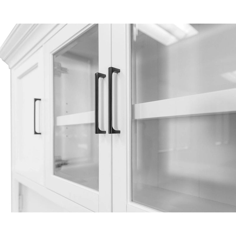 Vaisselier moderne en bois avec portes, vaisselier de rangement, rangement de bureau, entièrement assemblé, blanc