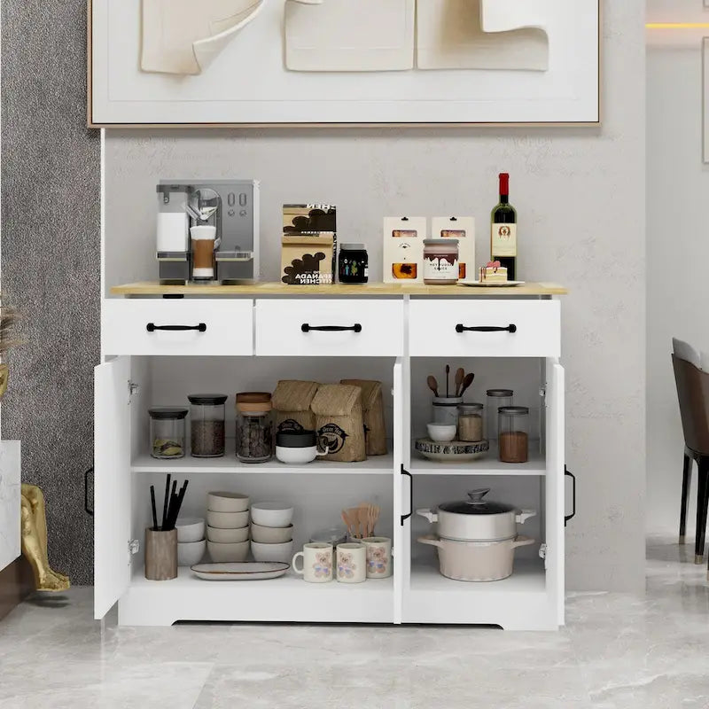 Meuble de rangement, vaisselier, blanc
