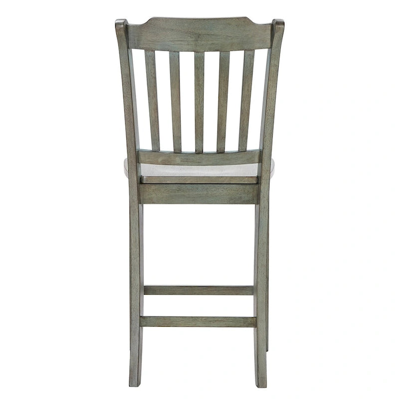 Chaises de comptoir en bois à dossier à lattes Eleanor (lot de 2) par